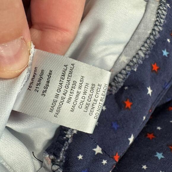 Kate Park Red White & Blue Star Spangled Mini Skirt Plus Size 2X w/ Pockets - Picture 7 of 7